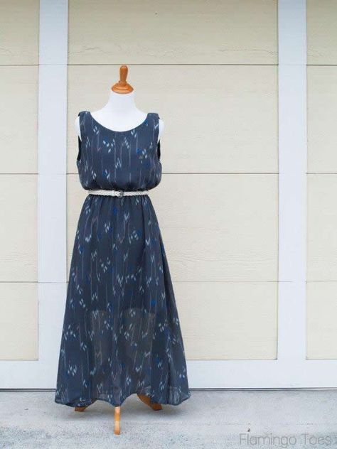 Sheer Maxi Dress tutorial make it with our chiffon... http://www.lowpricefabric.com/c-509-chiffon.aspx Sew Maxi Skirts, Simple Chiffon Dress, Chiffon Dress Pattern, Dress Pattern Free, Maxi Dress Tutorials, Sewing Patterns Free Women, Simple Dress Pattern, Dress Tutorial, Summer Dress Patterns