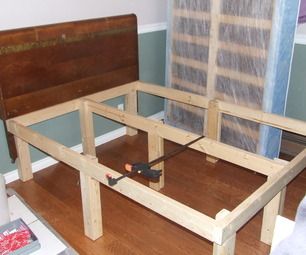 2x4 bed frame with storage                                                                                                                                                                                 More Diy Bed Frame Cheap, Diy King Bed, Diy King Bed Frame, Cheap Bed Frame, Murphy Bed Ikea, Modern Murphy Beds, Diy Platform Bed, Wooden Bed Frame, Murphy Bed Diy