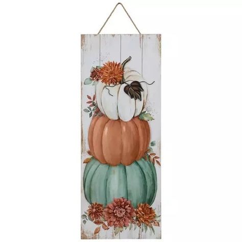 Thanksgiving Wall Art, Hobby Lobby Decor, Sunflower Wall Decor, Flowers Wall Decor, Wall Decor Hobby Lobby, Fall Accents, Pumpkin Flower, Stacked Pumpkins, Fall Wall Art