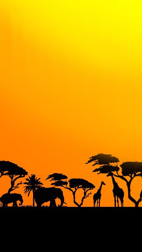 African Savannah Africa Aesthetic Wallpaper, African Aesthetic Wallpaper, African Savannah Landscape, Sunset Silhouette Painting, Savanna Landscape, Savannah Landscape, Arabic Posters, Safari Sunset, Africa Painting