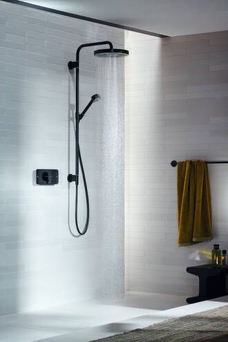 AXOR Shower pipes: AXOR One, 1 spray mode, Item No. 48790000 | AXOR INT Axor Bathroom, Axor Starck, Shower Controls, Shower Columns, Forums Design, Shower Holder, Kitchen Extension, Bathroom Collections, Basin Taps