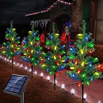 Solar Christmas Tree, Christmas Pathway Lights, Outdoor Tree Lighting, Solar Christmas Lights, Pathway Lights, Decorative Garden Stakes, Pre Lit Christmas Tree, Led Christmas Tree, Lawn Lights