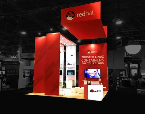 Red Booth Design, Event Booth, Hewlett Packard Enterprise, Trade Show Exhibit, Exhibition Stands, Exhibition Booth Design, Tradeshow Booth, Exhibition Booth, Body Balance