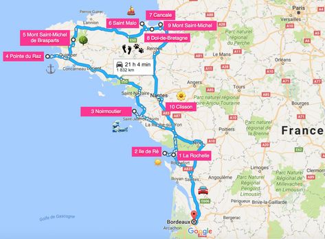 ROAD TRIP IN FRANCE: EXPLORE THE WEST IN 10 STEPS | The Tropical Dog France Road Trip Map, West Coast France Road Trip, France Road Trip Itinerary, France Road Trip, Road Trip With Dog, Road Trip France, France Itinerary, Road Trip Map, France Trip