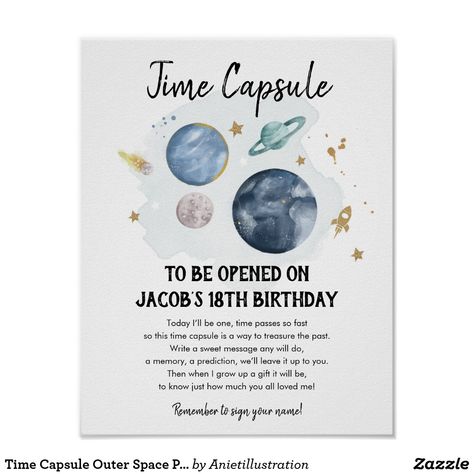 Birthday Moon, Outer Space Planets, Rocket Space, Outer Space Birthday, Space Planets, Space Birthday, Birthday Poster, Space Time, First Birthday Invitations