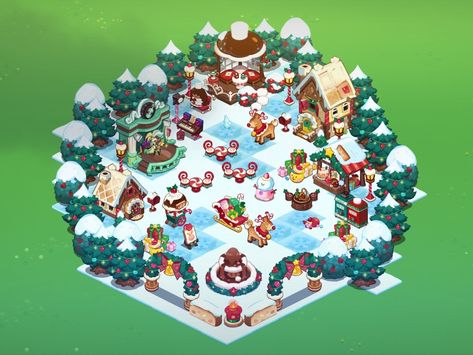 Cookie Run Kingdom Christmas Layout, Crk Winter Kingdom, Winter Cookie Run Kingdom Layout, Crk Winter Layout, Crk Christmas Layout, Cookie Run Kingdom Snow Layout, Cookie Run Kingdom Winter Layout, Cookie Run Kingdom City Idea, Crk Builds