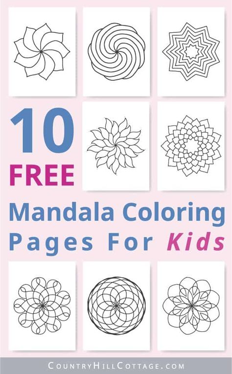 Download free printable mandala coloring pages for boys, girls and toddlers ! Easy DIY coloring paper worksheets are homemade kids craft projects and fun indoor activities for rainy days. The creative, cheap and cute mandala coloring pages include 10 ideas with flower mandalas. Great for learning, gifts, teachers, parents, gardnparents, kindergarten, preschool and school. Crafts for kids, rainy day activities for kids, easy crafts for kids Activities For Rainy Days, Free Printable Mandala Coloring Pages, School Crafts For Kids, Printable Mandala Coloring Pages, Mandalas For Kids, Mandala Simple, Flower Mandalas, Coloring Paper, Rainy Day Activities For Kids