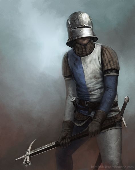 Medieval soldier European Knight, Battle Hammer, Medieval Warriors, Portuguese Empire, French Soldier, Light Armor, Spanish Empire, Female Armor, Wars Of The Roses