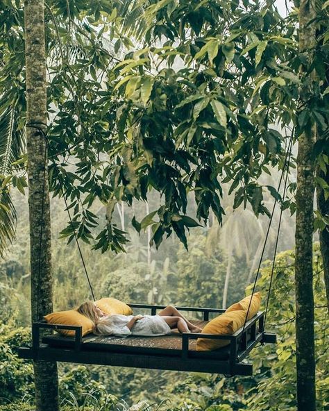 Resort Ideas, Bali Ubud, Bali Travel, Ubud, Travel Couple, Glamping, Travel Dreams, Outdoor Bed, In The Middle