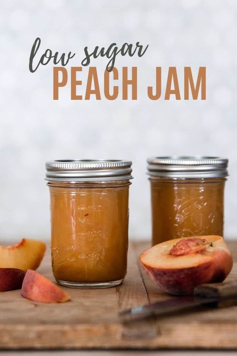 Low Sugar Peach Jam, Homemade Jam Recipes, Jelly Maker, Low Sugar Jam, Peach Jam Recipe, Jam Recipes Homemade, Peach Jam, Jam And Jelly, Jam Recipe