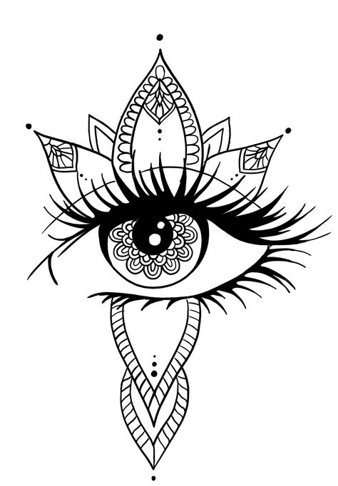 Third Eye Tattoos, Hamsa Art, Sunflower Tattoo Sleeve, Arm Sleeve Tattoos For Women, Mystical Tattoos, Coloring Pages Inspirational, Kawaii Tattoo, Tattoo Style Drawings, Unique Drawings