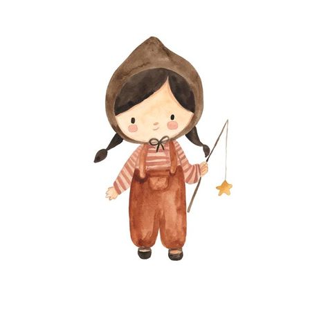 Ogrishina Author Portfolio | Freepik Illustration For Kids, Deer Illustration, Watercolor Girl, Girl Illustration, Character Sketches, Stationery Templates, Business Card Maker, Card Banner, Poster Invitation