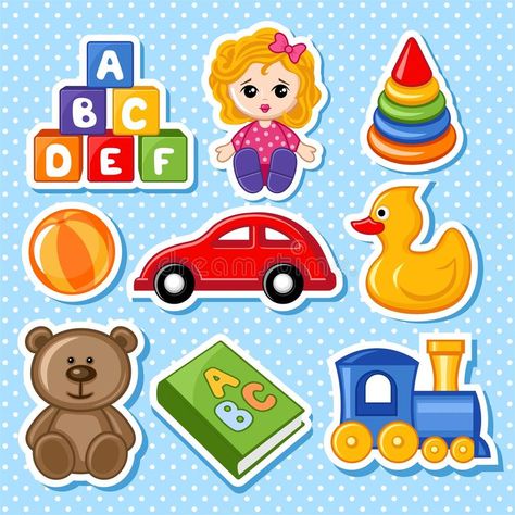 Toys. A set of children's toys. There is a image , #spon, #set, #Toys, #children, #image, #toys #ad Toy Stores, Printable Toys, Preschool Learning Activities, Scrapbooking Embellishments, Toddler Crafts, Doodle Drawings, Printable Stickers, Baby Cards, Baby Birthday