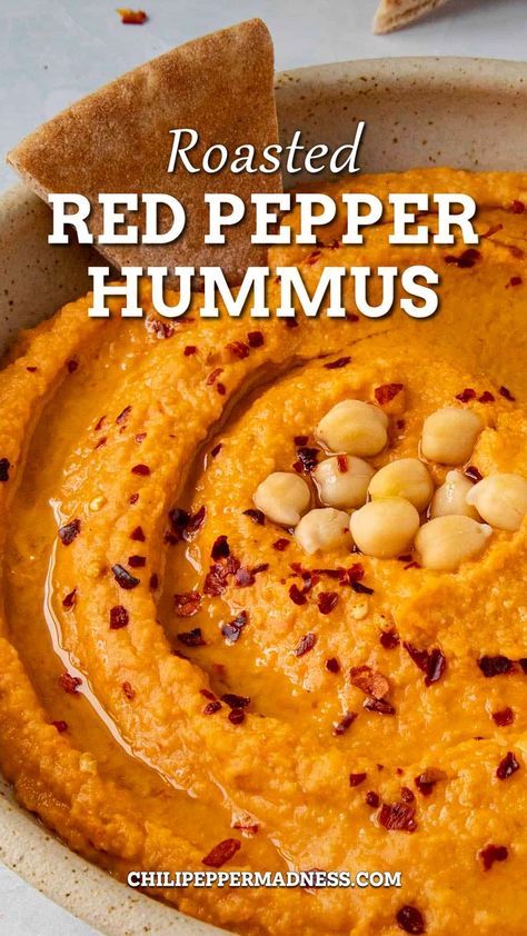 Roasted Pepper Hummus, Healthy Hummus, Easy Hummus Recipe, Hummus Recipe Homemade, Pepper Hummus, Roasted Red Pepper Hummus, Red Pepper Hummus, Easy Hummus, Makanan Diet