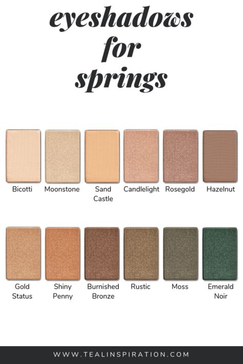 Makeup For Spring Skin Tone, Clear Spring Makeup, Warm Spring Makeup, True Spring Makeup, Spring Skin Tone, Mary Kay Spring, Spring Eyeshadow, Warm Spring Palette, True Spring Color Palette