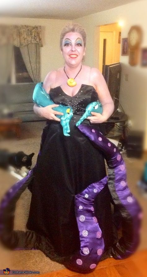 Ursula the Sea Witch - Homemade Halloween Costume How To Make Ursula Tentacles, Ursula Tentacles, Ursula Costume Diy, Ursula Sea Witch, Women Ninja, Sea Witch Costume, Ursula The Sea Witch, Homemade Mermaid Costumes, Ninja Halloween