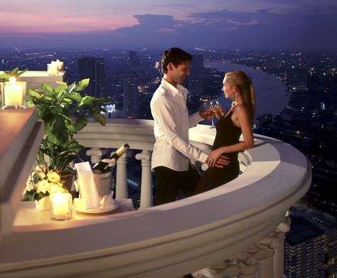 View from The balcony room at Tower Club at lebua, Bangkok Thailand Bw Photoshoot, Luxury Lifestyle Couple, Couple Romantic, Enchanted Evening, Romantic Evening, Romantic Moments, Photo Couple, Romantic Dates, Top Hotels