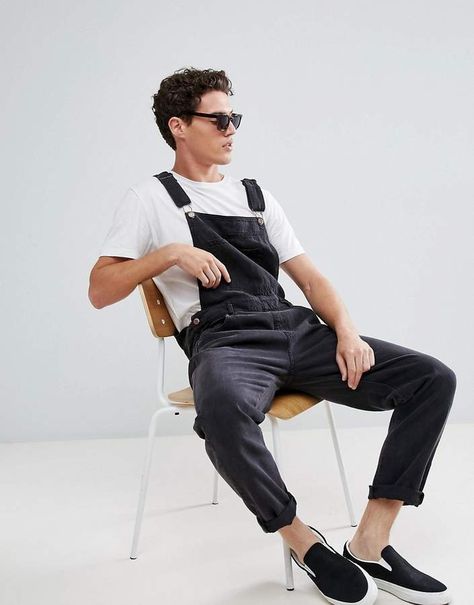 Dr Denim Loose Overalls Overalls Men Fashion, Men In Overalls, Loose Overalls, Mens Fashion Denim, Denim Street Style, White Jeans Men, Overalls Men, Mens Fashion Summer, Mens Streetwear