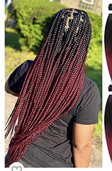 Styles For Gray Hair, Classic Box Braids, Box Braid Styles, Box Braids Styles, Red Box Braids, Red Hair Looks, Twisted Braid, Big Box Braids, Braid Inspiration