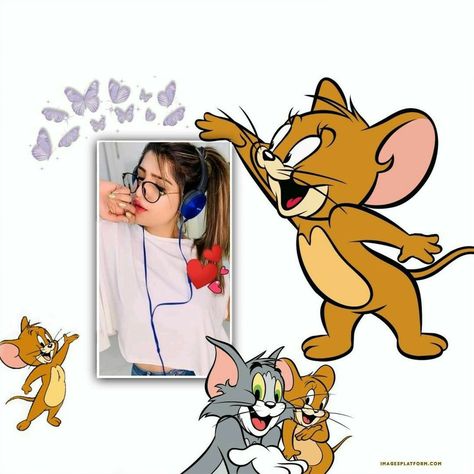 Best Friend Photo Frame, Jerry Photo, Tom And Jerry Photos, Jerry Mouse, Stylish Photo Frames, Instagram Black Theme, Tom Cat, Girly Frame