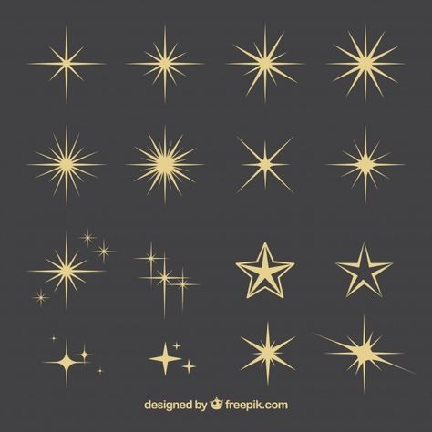 Star collection Premium Vector | Premium Vector #Freepik #vector #abstract #star #sky #ornaments Fancy Star Tattoo, Vintage Star Tattoo, Tattoo Etoile, Tattoo Diy, Kunst Tattoos, Star Tattoo Designs, Sparkle Design, Butterfly Tattoos, Constellation Tattoos