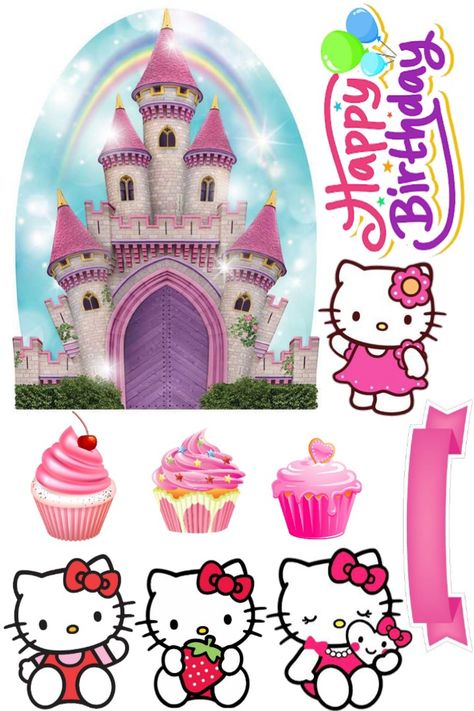 Baby Unicorn Party, Superman Cake Topper, Topper Kue, Graduation Cake Designs, Ben 10 Birthday, Unicorn Topper, Hello Kitty Birthday Cake, Diy Hello Kitty, Hello Kitty Printables