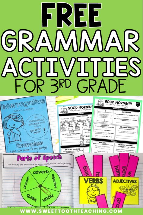 Grammar 3rd Grade, Grammar Games For 3rd Grade, Phonics For 3rd Grade, 3rd Grade Language Arts Worksheets Free Printable, Third Grade Activities Free Printable, 3rd Grade Language Arts Curriculum, 3rd Grade Parts Of Speech Activities, 3rd Grade English Worksheets Free Printable, Ela 3rd Grade