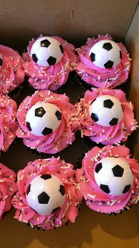 Girl Soccer Birthday Party, Girls Soccer Birthday Party Ideas, Girls Sports Birthday Party, Soccer Party Ideas, Soccer Cupcakes, Soccer Ball Cake, Soccer Theme Parties, Poppy Birthday, Soccer Birthday Cakes