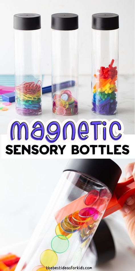 Easy Sensory Bottles, Sensory Bottles Preschool, Magnet Activities, Steam Activity, Discovery Bottles, Sensory Bottle, Sensory Bags, Activities Printable, Sensory Crafts