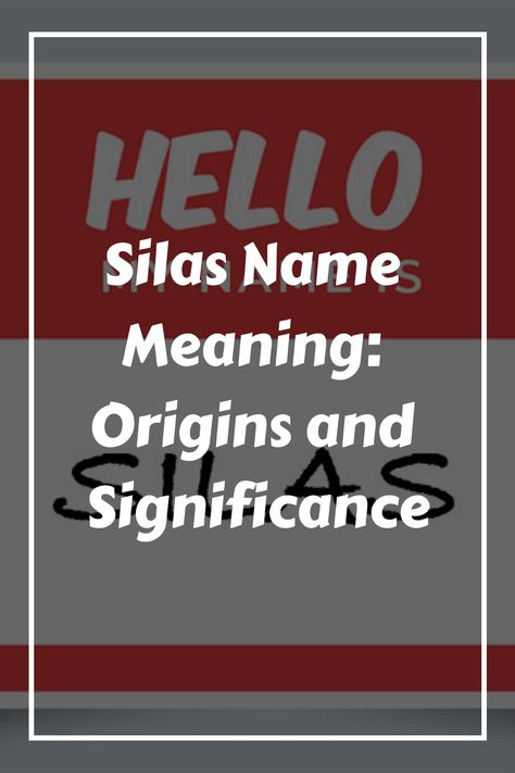 Silas is a name with a rich history and varied meanings. It has roots in both Greek and Latin, as well as Hebrew and Aramaic influences. In this section, we Silas Name, Greek Meaning, Acts Of The Apostles, Paul The Apostle, Name Origins, Hebrew Names, Cycle Of Life, Latin Words, Name Meaning