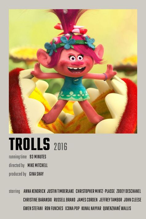 Trolls Movie Poster Quvenzhané Wallis, Trolls Movie, Great Movies To Watch, Poster Boys, Cartoon Posters, Picture Collage Wall, Zooey Deschanel, Family Movies, Picture Collage