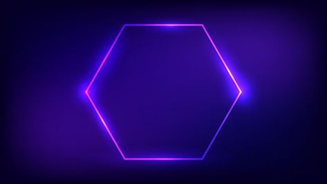 Neon hexagon frame with shining effects ... | Premium Vector #Freepik #vector #neon #neon-square #neon-shape #light-banner Neon Hexagon, Dark Background, Dark Backgrounds, Premium Vector, Graphic Resources, Vector Illustration, Neon, Square, Frame