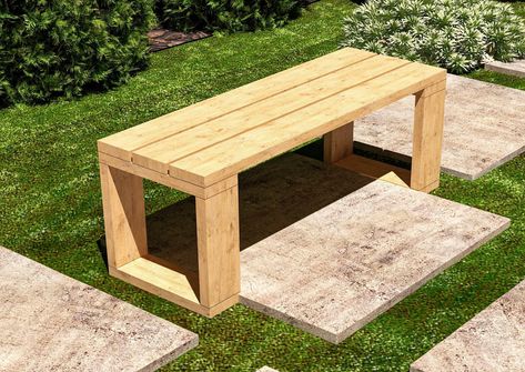 Homemade Bench, Outdoor Bench Plans, Wood Bench Plans, Simple Bench, Diy Bank, Garden Bench Plans, Outdoor Bench Seating, Seating Bench, Diy Outdoor Seating