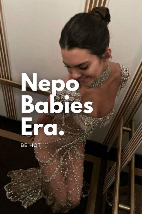 kendall jenner on the met gala's 2021 outfit, backstage. On the image it says "Nepo Babies Era" Nepo Baby, Viral On Tiktok, Emma Roberts, Right Now, Parenting, Celebrities