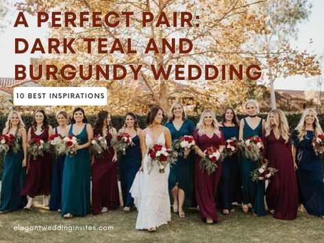 Dark Teal And Burgundy Wedding, Teal And Burgundy Wedding, Teal And Burgundy, Planning A Wedding, Burgundy Wedding, Bar Mitzvah, Dark Teal, One Color, Color Scheme