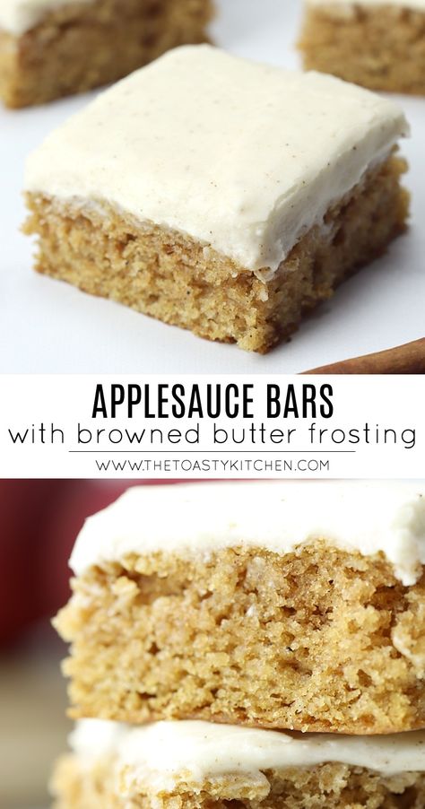 Applesauce Bars, Recipe Using Applesauce, Brown Butter Icing, Bars Dessert, Chocolate Peanut Butter Desserts, Recipe For Fall, Apple Sauce Recipes, Applesauce Cake, Fall Desserts Easy