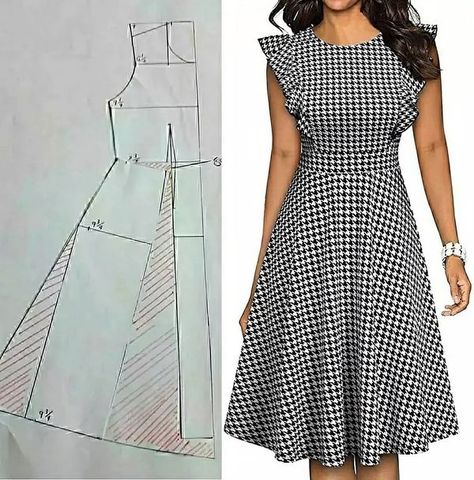 Clothing Pattern Design, Simple Dress Pattern, Easy Dress Sewing Patterns, Dress Sewing Tutorials, Sewing Clothes Women, Design Moda, Pattern Dress Women, Fashion Design Patterns, Fashion Sewing Tutorials