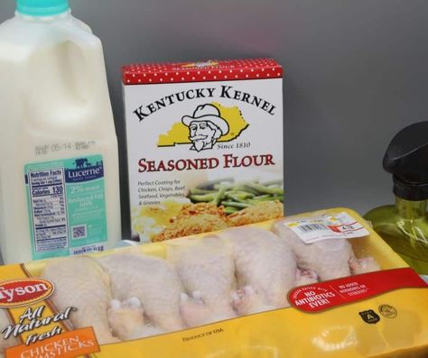 Kentucky Kernel Seasoned Flour Recipe, Seasoned Flour Recipe, Chicken Seasoning Mix, Fried Chicken Seasoning, Cooking Fried Chicken, Easy Fried Chicken, Chicken Drums, Vegetable Gravy, Milk Gravy