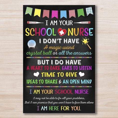 School Health Office, School Nurse Posters, School Nurse Office Decorations, Nurse Office Decor, Nurses Prayer, School Nurse Office, Counselors Office Decor, Office Health, Poster School