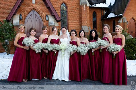 Bridesmaid dress colour inspiration Winter Wedding Planning, Winter Bridesmaids, Wedding Themes Spring, Fall Bridesmaids, Blush Wedding Flowers, Dresses Romantic, Wedding Themes Fall, Babies Breath, Wedding Dresses With Flowers