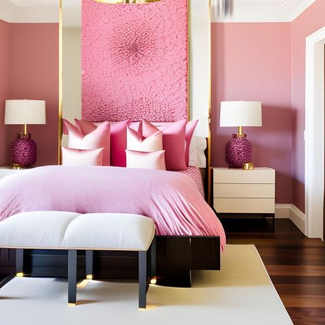 Pink barbie inspired bedroom Room Modern Bedroom, Hot Pink Room, Farmhouse Modern Decor, Pink Interiors, Home Decor Modern Farmhouse, Pink Bedroom Furniture, Pink Bedroom Walls, Kitchens Modern, Barbie Bedroom