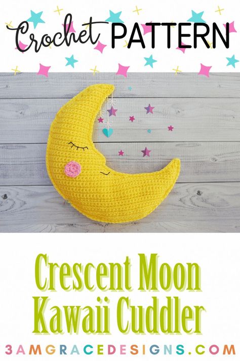 Our Crescent Moon crochet pattern & tutorial makes an adorable pillow for you or a perfect gift for decoration! #crochet #amigurumi Crescent Moon Crochet, Moon Crochet Pattern, Embroidery Floss Crafts, Moon Crochet, Crochet Pillow Patterns Free, Crochet Pattern Tutorial, Single Crochet Decrease, Crocheted Toys, Crochet Pillow Pattern