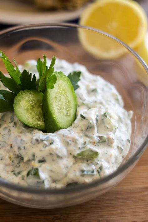 Tarzikki Sauce, Easy Tzatziki Sauce, Easy Tzatziki, Greek Sauce, Chicken Souvlaki, Rack Of Lamb, Barefoot Contessa, Tzatziki Sauce, Party Appetizers