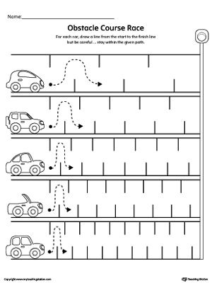 **FREE** Line Tracing Obstacle Course Race Worksheet Worksheet. Practice pre-writing with this line tracing worksheet along with fine motor skills. Line Tracing Worksheets, Line Tracing, Obstacle Course Races, Pre Writing Activities, Preschool Fine Motor, Preschool Writing, Motor Skills Activities, Aktivitas Montessori, Skills Activities