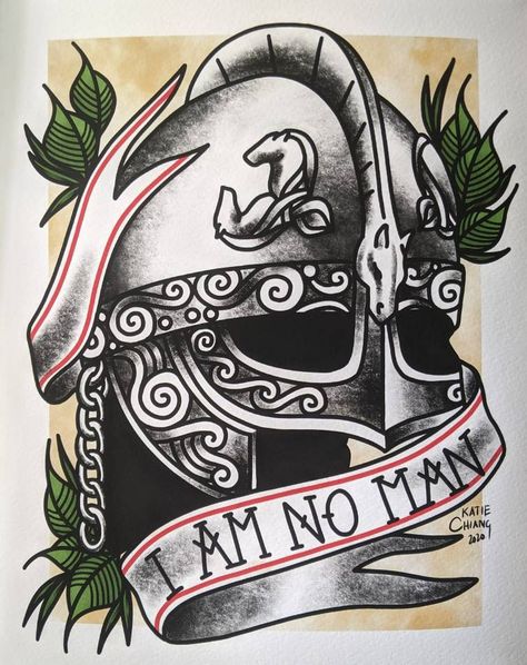 I Am No Man Tattoo, The Witch King Of Angmar, The Witch King, Hobbit Tattoo, Fake Skin Tattoo, I Am No Man, Traditional Tattoo Drawings, Witch King Of Angmar, Lotr Tattoo