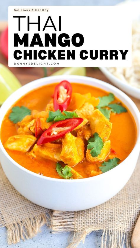 Mango Chicken Curry - Sweet, savory, and satisfying! 😋🍗 #CurryLovers #MangoRecipes #FlavorExplosion Thai Mango Curry, Thai Mango Chicken, Mango Chicken Curry, Coconut Curry Shrimp, Thai Mango, Mango Curry, Mango Chicken, Chicken Curry Recipe, Curry Shrimp