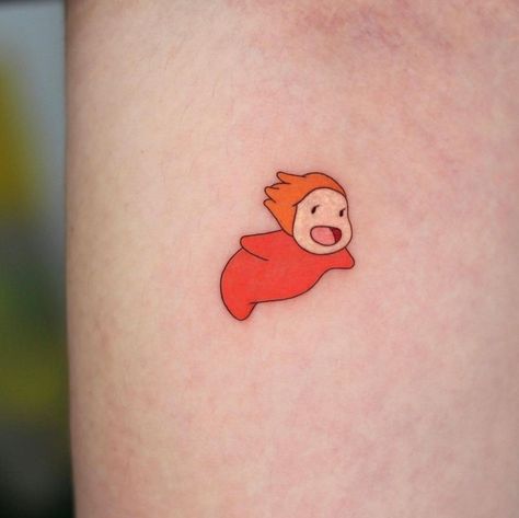 Ponyo Anime, Studio Ghibli Tattoo, Ghibli Tattoo, Fake Skin, Scary Tattoos, So Me, Sleeves Ideas, Old Disney, Disney Aesthetic