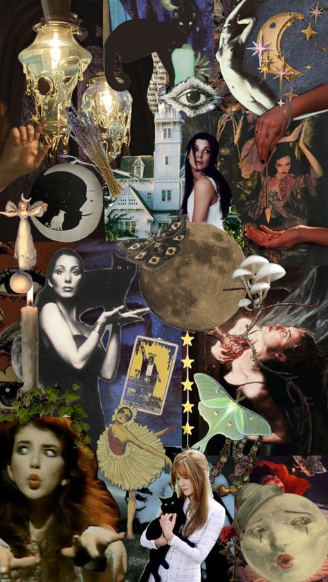 #whimsigoth #whimsigothic #aesthetic #moodboard #collage #cher #witchvibes #myfirstshuffle Glamour Magic Aesthetic, Hayley Core Aesthetic, Whimsigoth Collage, Whimsigoth Moodboard, Theatrical Aesthetic, Miranda Aesthetic, Witch Branding, Hayley Core, Whimsigoth Lockscreen