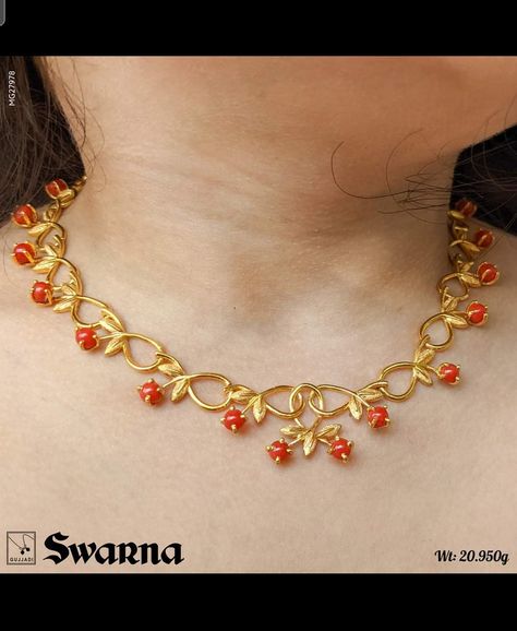 Gujjadi Swarna Jewellers, Pavalam Gold Chain, Pavalam Necklace, Swarna Jewellers, Elegant Bangles, Traditional Mangalsutra, Loose Bracelet, Coral Jewellery, Coral Jewelry Set