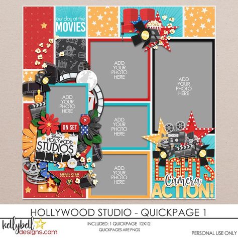 The Guardians Of The Galaxy, Hollywood Party Theme, Disney Layouts, Disney's Hollywood Studios, Disney Scrapbooking Layouts, Hollywood Studio, Disney Scrapbook Pages, For Scrapbook, Craft Artists